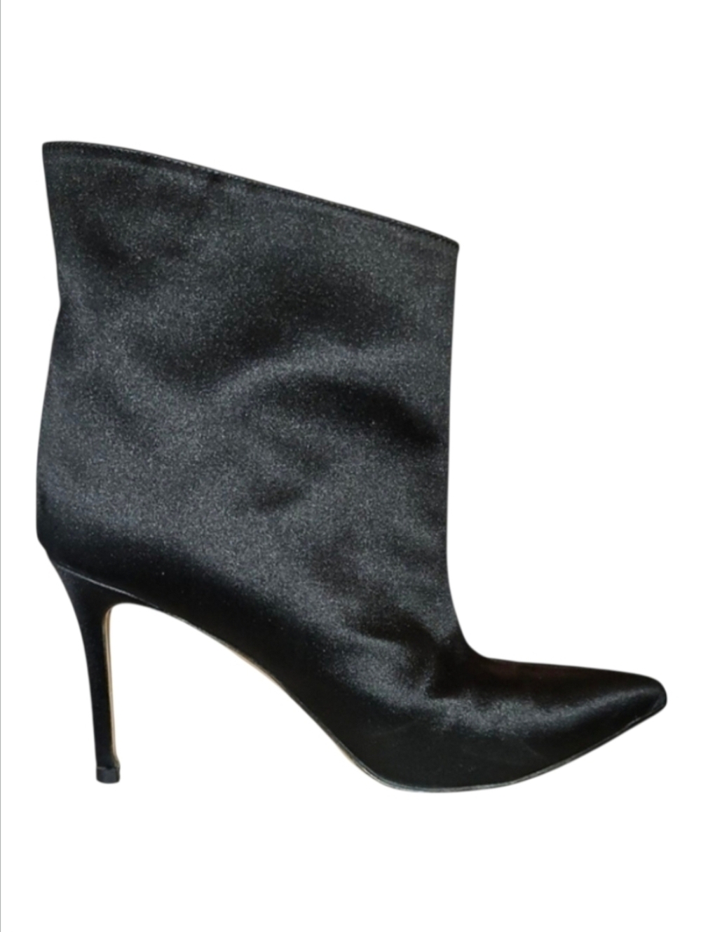 ALEXANDRE VAUTHIER | Black Satin Pointed Toe Stiletto Ankle Boots Heels ~ US 7